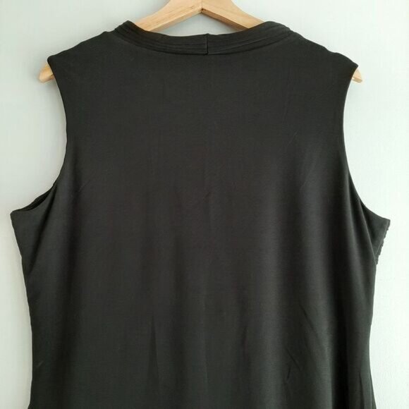 BAILEY Crewneck Stretch Tank Top Font Ruched Panel Black Sz 2X - Picture 7 of 11